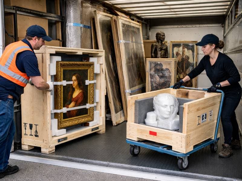 Transporte de quadros e esculturas